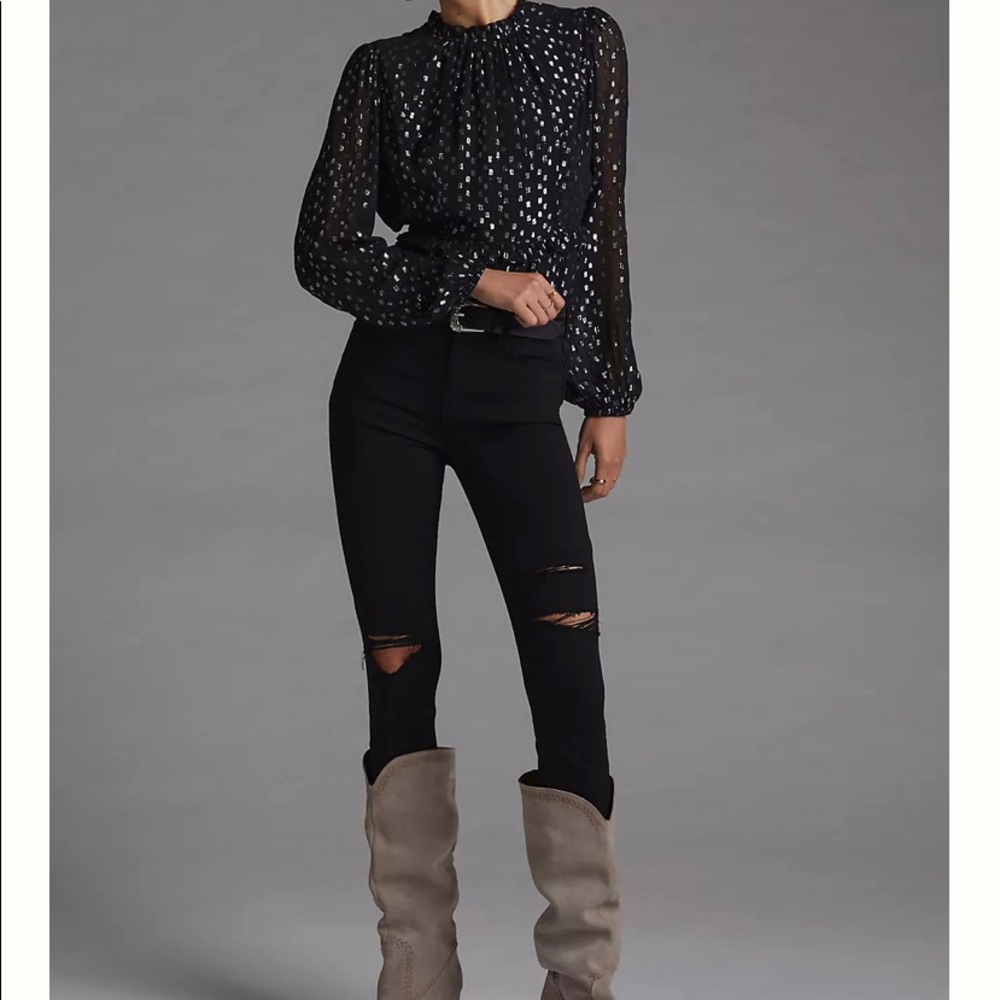 Paige Black Distressed Jeans